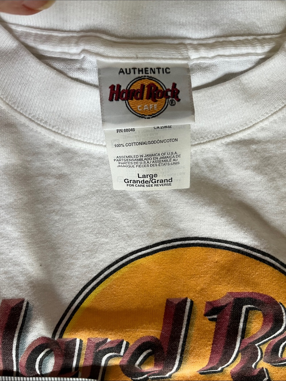 Hard Rock Cafe White T-Shirt with Yellow Logo - Picture 2 of 4